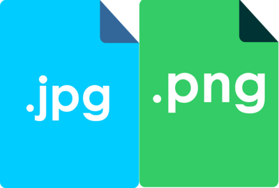 Archivos .jpg y .png para imágenes vectorizadas.