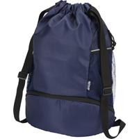 Bolsa deportiva de 18 L con cordón y compartimento inferior de material reciclado con certificado GRS Varyon