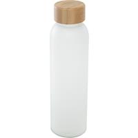 Botella de 500 ml de vidrio sodocálcico mate con tapa de bambú  "Lume"