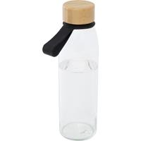 Botella de cristal de 500 ml con asa de silicona y tapa de bambú "Porto"