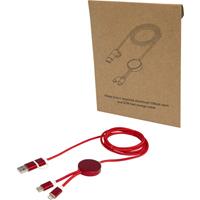 Cable 5 en 1 de aluminio y plástico reciclado de 150 cm para sincronización de datos y carga rápida de 27 W "Alasia"