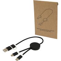 Cable 5 en 1 de aluminio y plástico reciclado de 30 cm para sincronización de datos y carga rápida de 27 W "Alasia"