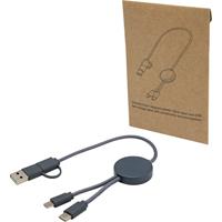 Cable 5 en 1 de plástico reciclado de 30 cm para sincronización de datos y carga rápida de 27 W "Citala"
