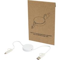 Cable retráctil 5 en 1 de plástico reciclado de 90 cm para sincronización de datos y carga rápida de 40 W "Citala"