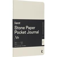 Diario de bolsillo de tapa blanda de papel de piedra A6 en blanco "Karst®"