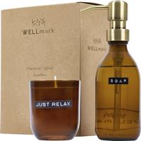 Dispensador de jabón de manos de 250 ml y juego de velas perfumadas de 150 g con fragancia de bambú "Wellmark Discovery"