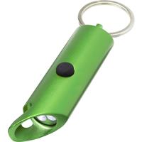 Luz LED IPX de aluminio reciclado y abrebotellas con llavero Flare