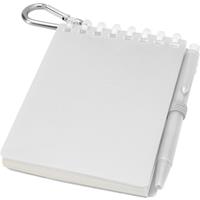 Set de libreta de tapa blanda y bolígrafo de exterior de material reciclado (tinta azul) Lig Mini