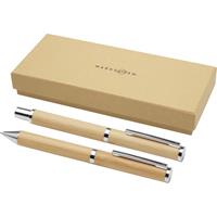 Set de regalo de bolígrafo y rollerball de bambú "Apolys"