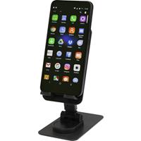 Soporte para teléfono plegable de plástico reciclado con soporte metálico para escritorio Alhena