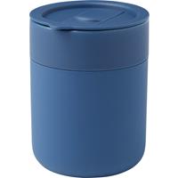 Vaso de cerámica de 330 ml con agarradero de silicona y tapa de plástico Java