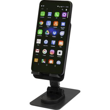 Soporte para teléfono plegable de plástico reciclado con soporte metálico para escritorio Alhena