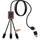 Cable de carga de 40 W 5 en 1 de PET reciclado con logo retroiluminado y estuche cuadrado de madera "SCX.design C38"