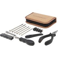 Set de herramientas de plástico reciclado con certificación RCS de 24 piezas con funda de corcho "Spike"