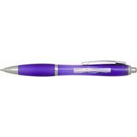 Bolígrafo de plástico reciclado con certificado RCS y cuerpo y empuñadura de color (tinta azul) "Nash"