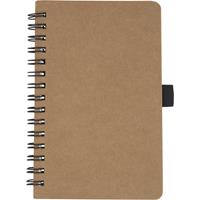 Libreta de tamaño A6 de cartón reciclado con espiral y papel de piedra Cobble