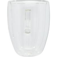 Dos tazas de vidrio de doble pared de 350 ml con posavasos de bambú Manti