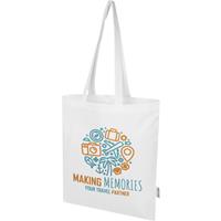 Bolsa Tote de 7 L de algodón reciclado de 140 g/m² con certificado GRS "Madras Blend"