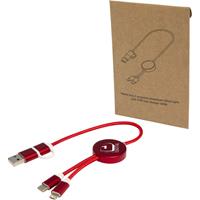 Cable 5 en 1 de aluminio y plástico reciclado de 30 cm para sincronización de datos y carga rápida de 27 W "Alasia"