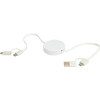 Cable retráctil 5 en 1 de plástico reciclado de 90 cm para sincronización de datos y carga rápida de 40 W "Citala"