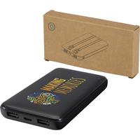 Batería externa de plástico reciclado de 10 000 mAh y 10 W con 2 cables integrados Adhil