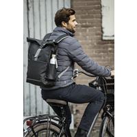 Bolsa enrollable para bicicleta resistente al agua de material reciclado GRS de 15" y 20 l "Aqua"