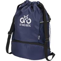 Bolsa deportiva de 18 L con cordón y compartimento inferior de material reciclado con certificado GRS Varyon
