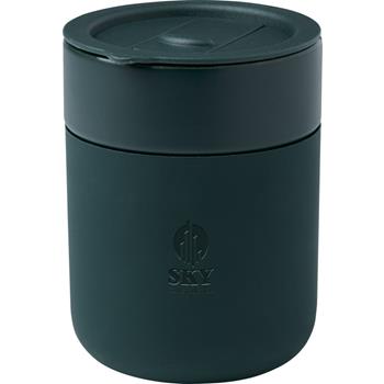 Vaso de cerámica de 330 ml con agarradero de silicona y tapa de plástico Java