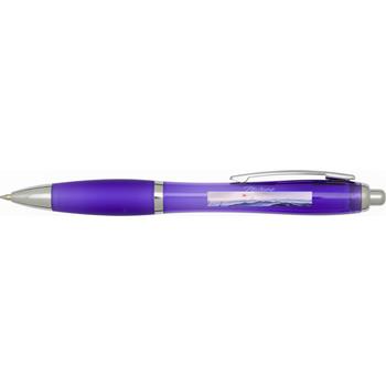 Bolígrafo de plástico reciclado con certificado RCS y cuerpo y empuñadura de color (tinta azul) "Nash"