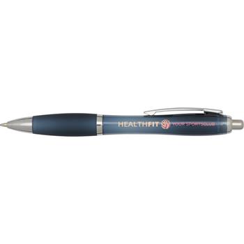 Bolígrafo de plástico reciclado con certificado RCS y cuerpo y empuñadura de color (tinta negra) "Nash"