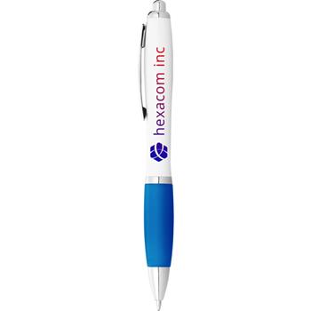 Bolígrafo blanco con grip de color "Nash"