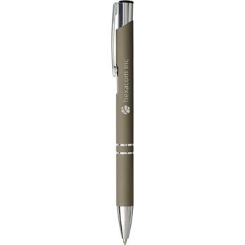 Bolígrafo con empuñadura de tacto suave "Moneta" (tinta negra)