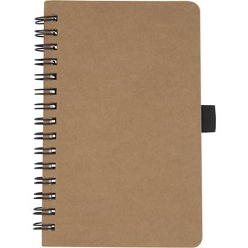 Libreta de tamaño A6 de cartón reciclado con espiral y papel de piedra Cobble