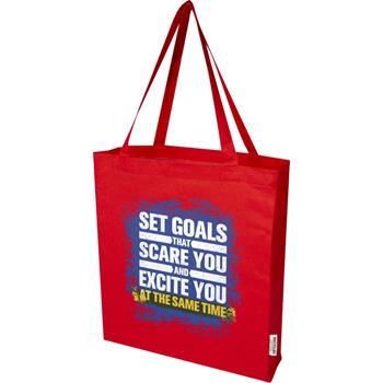 Bolsa Tote con refuerzos de algodón reciclado GRS de 140 g/m² de 12l "Madras"