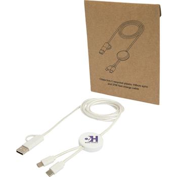 Cable 5 en 1 de plástico reciclado de 150 cm para sincronización de datos y carga rápida de 27 W "Citala"
