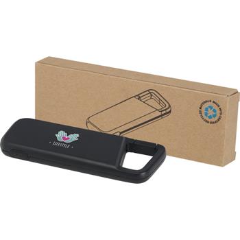 Batería externa de 5000 mAh y 12 W de plástico reciclado resistente al agua con mosquetón Alkes