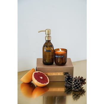 Dispensador de jabón de manos de 250 ml y juego de velas perfumadas de 150 g con fragancia de bambú "Wellmark Discovery"