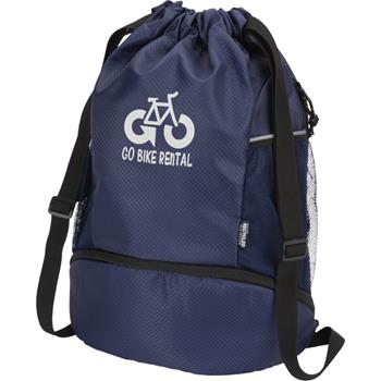 Bolsa deportiva de 18 L con cordón y compartimento inferior de material reciclado con certificado GRS Varyon