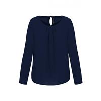 Blusa crepe manga larga mujer