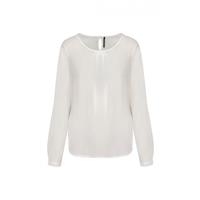 Blusa crepe manga larga mujer
