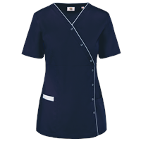 Blusa polialgodón con botones a presión mujer
