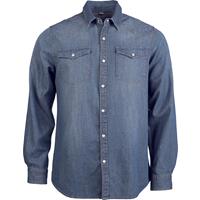 Camisa denim manga larga hombre
