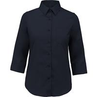 Camisa popelina de polialgodón manga 3/4 de fácil cuidado mujer