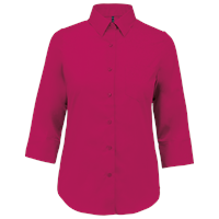 Camisa popelina de polialgodón manga 3/4 de fácil cuidado mujer