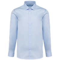 Camisa sarga manga larga hombre