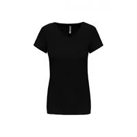 Camiseta con elastano cuello de pico mujer