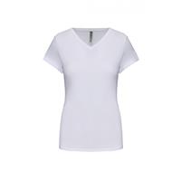 Camiseta con elastano cuello de pico mujer
