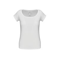 Camiseta manga corta cuello barco mujer