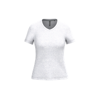 Camiseta de manga cota y cuello de pico mujer