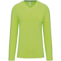 Camiseta manga larga y cuello de pico hombre